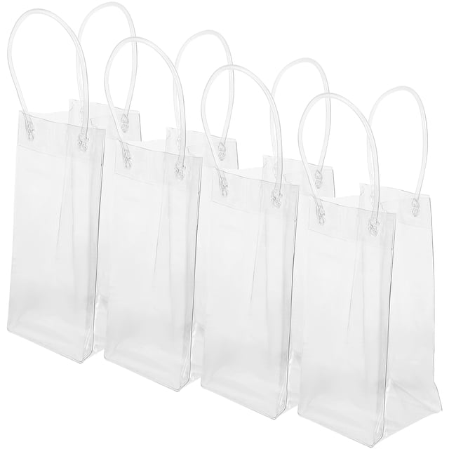 4 bolsas transparentes de mano multifunción para botellas de vino y champán.