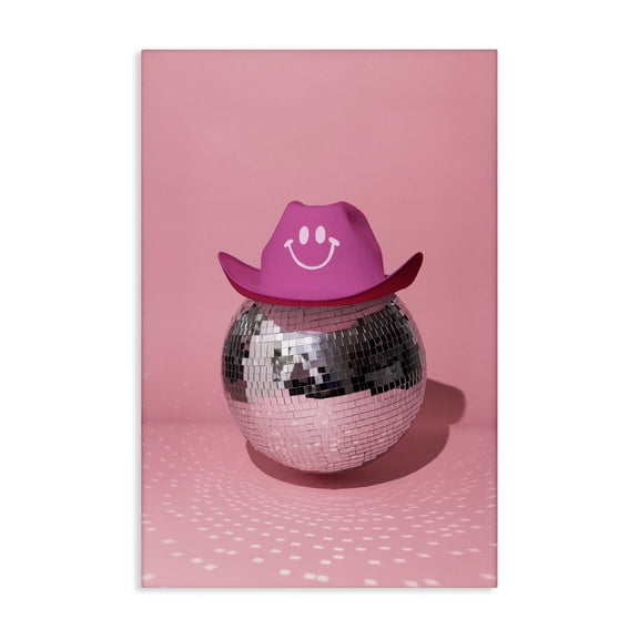 Stupell Industries Art Deco Disco Ball with Cowboy Hat Canvas Art, 16 x 24, by LISH Creative