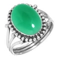 thumbnail image 1 of 925 Sterling Silver Ring For Women - Girls Real Green Onyx Gemstone Silver Ring Size 8.5 May Birthstone Hand Made Silver Ring Size 8.5 Friendship Day Gift For Women 925 Silver Gemstone Jewelry, 1 of 5
