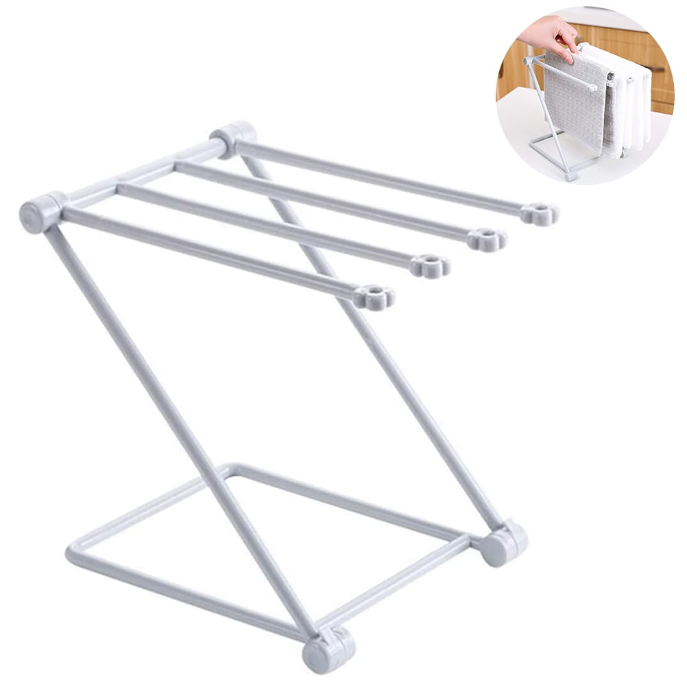 Countertop Kitchen Towel Rack Foldable Fingertip Towel Holder Dishcloth Hanger For Bathroom Vanity Countertops Walmart