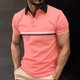 thumbnail image 5 of Camiseta Vestido Botón de Solapa Color Coincidencia Suelto Casual, 96% Viscosa 4% Spandex Camiseta de Punto para Hombres, Oficina, Golf Y Uso Diario, 5 of 6