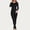 Black, variant on Women's Plus Size Thermal Underwear Set — Fleece Lined Long Johns for Extreme Cold Weather, Winter Warmth Top & Bottom Pajamas