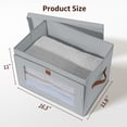thumbnail image 4 of 2 Pack Light Gray Closet Storage Bins with Lids Front Opening Storage Bin Collapsible Fabric Organizer with Clear Window Dual Handles Closet Clothes Blanket Book Storage Box for Home DIMJ, 4 of 12
