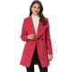 thumbnail image 1 of Abrigo De Solapa Con Cinturón De Invierno Con Bolsillos Cuello Chal Para Mujeres Rojo M, 1 of 6
