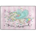 thumbnail image 4 of SKYSONIC Rainbow Unicorn Area Rug 72x48in You are Magical Quotes Non-Slip Floor Carpet for Indoor Living Dining Room and Bedroom Area, 4 of 7