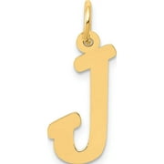 14K Yellow Gold Medium Script Letter J Initial Charm Made In United States yc660j