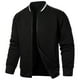 thumbnail image 1 of pstuiky camisas de manga larga para hombre, Chaqueta de manga larga con cuello alto y cremallera de color liso para hombre salir tops xxl, 1 of 4