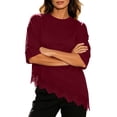 thumbnail image 6 of Womens Basic Tshirts Loose Fit Tee for Women Short Elbow Sleeve Lace Spandex Summer Fall Shirt 2026, 6 of 9