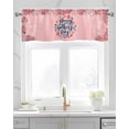 thumbnail image 2 of Pink Floral Linen Curtain Valance for Bedroom/Bathroom/Kitchen/Office/Living/Dining Room Window,Vintage Blossom Happy Mother's Day Pocket Topper Drapes Decorative Cafe Drapery Panel 42"x12", 2 of 6