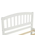 thumbnail image 5 of Gzxs Wood Platform Bed Frame with Headboard, Trundle, Solid Wooden Foundation, No Box Spring Needed, Wood Slat Support, Twin size, White, 5 of 9