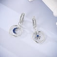 thumbnail image 2 of NARMO Original Women 925 Sterling Silver Hoop Earrings Blue 5A Zircon Starry Moonlight Jewelry, 2 of 6