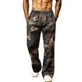 thumbnail image 3 of Hsovts Camo Sweatpants for Men Lounge Relaxed Fit Drawstring Elastic Waist Running Casual Sweatpants Athletic Pant with Pockets Coffee S, 3 of 8