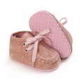 thumbnail image 4 of Baby Boys Girls Lace Up Leather Sneakers Soft Rubber Sole Infant Moccasins Newborn Oxford Loafers Anti-Slip Toddler Wedding Uniform Dress Shoes, 4 of 5