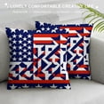 thumbnail image 3 of Orinice  Prehistoric Country Throw Pillow Cushion Cover, Patriotic Star Pattern in Diagonal Stripes National Theme Print, Decorative Square Accent Pillow Case, White, 3 of 5