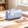 thumbnail image 3 of Cute Unisex Pencil Case Basic Stationery Storage Organizer for Office Home Study E, 3 of 5