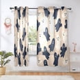 thumbnail image 6 of 2 Panels Set Blackout Curtains Thermal Insulated Sun Protection Room Darkening Drapes for Bedroom Navy and Cream Ghost, 6 of 7