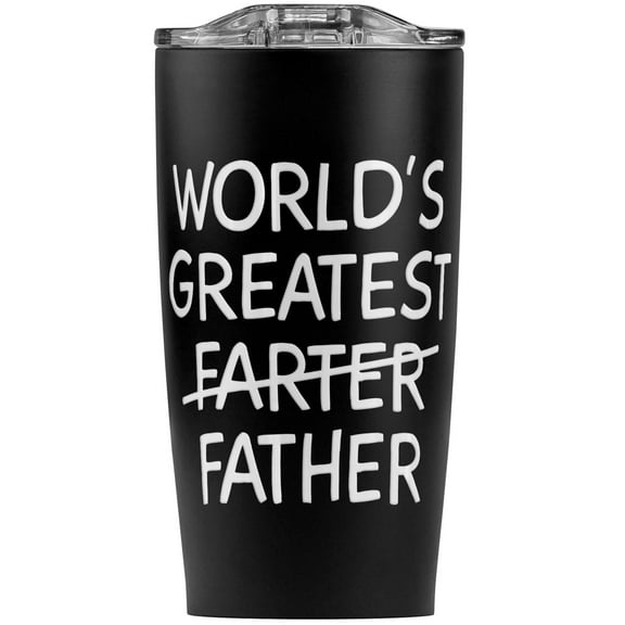 World'S Great Farter Father Stainless Steel 20 oz Travel Tumbler, Vacuum Insulated & Double Wall with Leakproof Sliding Lid | Great for Coffee/Hot Drinks and Cold Beverages
