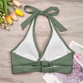 thumbnail image 5 of HNMKIU Women's Removable Padding Underwire Full Coverage Bikini Top Push Up Swim Crop Top Swimsuits for Women Army Green,L, 5 of 7