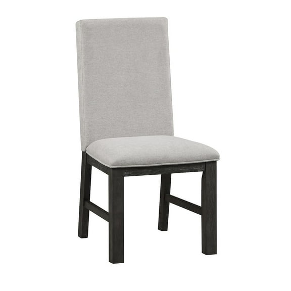 Lexicon Orem Wood and Fabric Dining Room Chairs in Antique Black (Set of 2)
