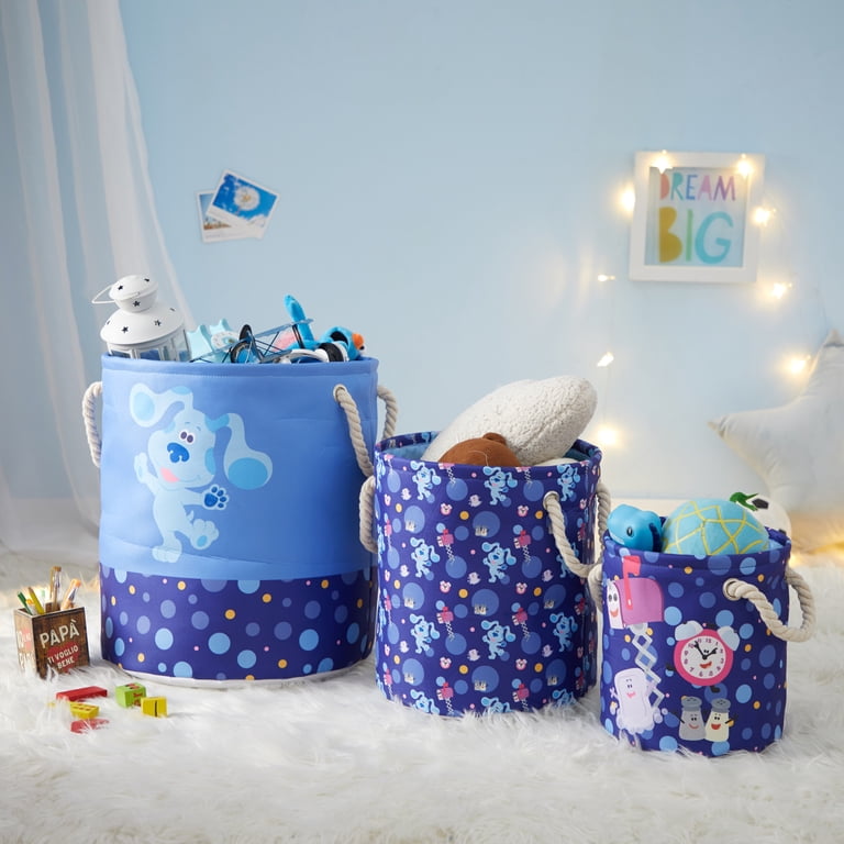 Blues Clues Kids Fabric Round Nestable Storage Bin Set, 3-Piece