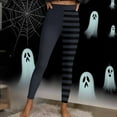 thumbnail image 5 of Feancey Halloween Leggings Women High Waisted Stretch Yoga Pants Casual Striped Print Workout Tights Buttery Soft Holiday Party Leggings Dark Gray XL, 5 of 10