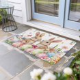 thumbnail image 2 of Spring Bunny Easter Doormat Outdoor Entrance 24"x36", Floral Botanical Colorful Eggs Absorb Moisture Dirt Door Mats, Non-Slip Rubber Backing Floor Mats Indoor, Low-Profile Front Door Rugs, 2 of 9