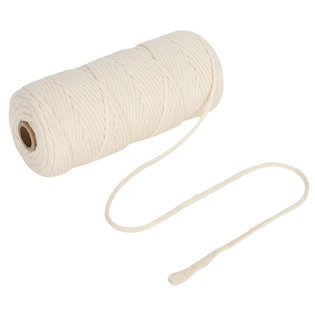 Cuerda de algodón de 100 m, 3 mm, hilo de macramé de una sola hebra para manualidades.