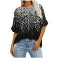 thumbnail image 1 of Pisexur Hauts pour Femmes Mode Décontractée Manches Courtes Col Rond T-Shirts Confortables Amples Imprimé Floral Blouses Printemps Été Hauts Élégants Imprimés Graphiques Grandes Tailles Tops de Sortie P-5TG, 1 of 7
