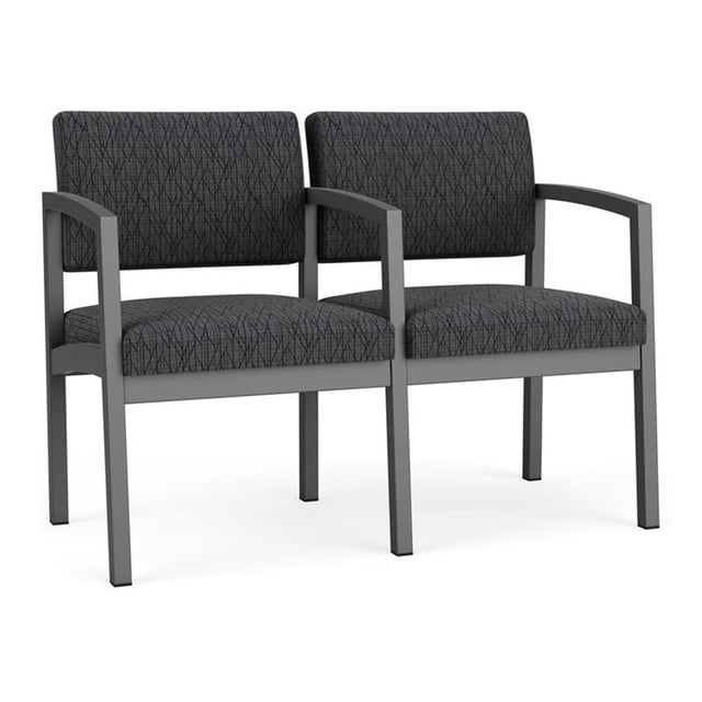 Fauteuil d'Accueil Lenox en Acier à 2 Places / Acier Charbon / Gris Foncé