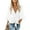 White, variant on tasrioml Women Summer Shirt V-neck Half Sleeve Buttons Placket Lace-up Shirt Tops Solid Color Loose Fit Commuting Style Shirt