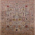 thumbnail image 1 of Ahgly Company Machine Washable Indoor Square Industrial Modern Chestnut Brown Area Rugs, 5' Square, 1 of 7