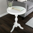 thumbnail image 4 of Lavish Home Pedestal Side Table - Round End Table with Vintage Look (White), 4 of 8