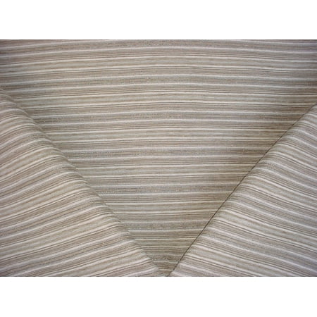 - 43H6 - Antique White / Pewter / Metallic Silver Textured Stripe Chenille Designer Upholstery Drapery Fabric - By the Yard