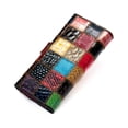 thumbnail image 4 of Cartera de cuero para mujer, gran capacidad, primera capa, bolso de piel de vaca, costuras coloridas, billetera larga de moda, moda, 4 of 4