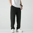 thumbnail image 5 of Vedolay Mens Pants Solid Color Straight Leg Trousers Loose Casual Sports Pants Black,L, 5 of 5
