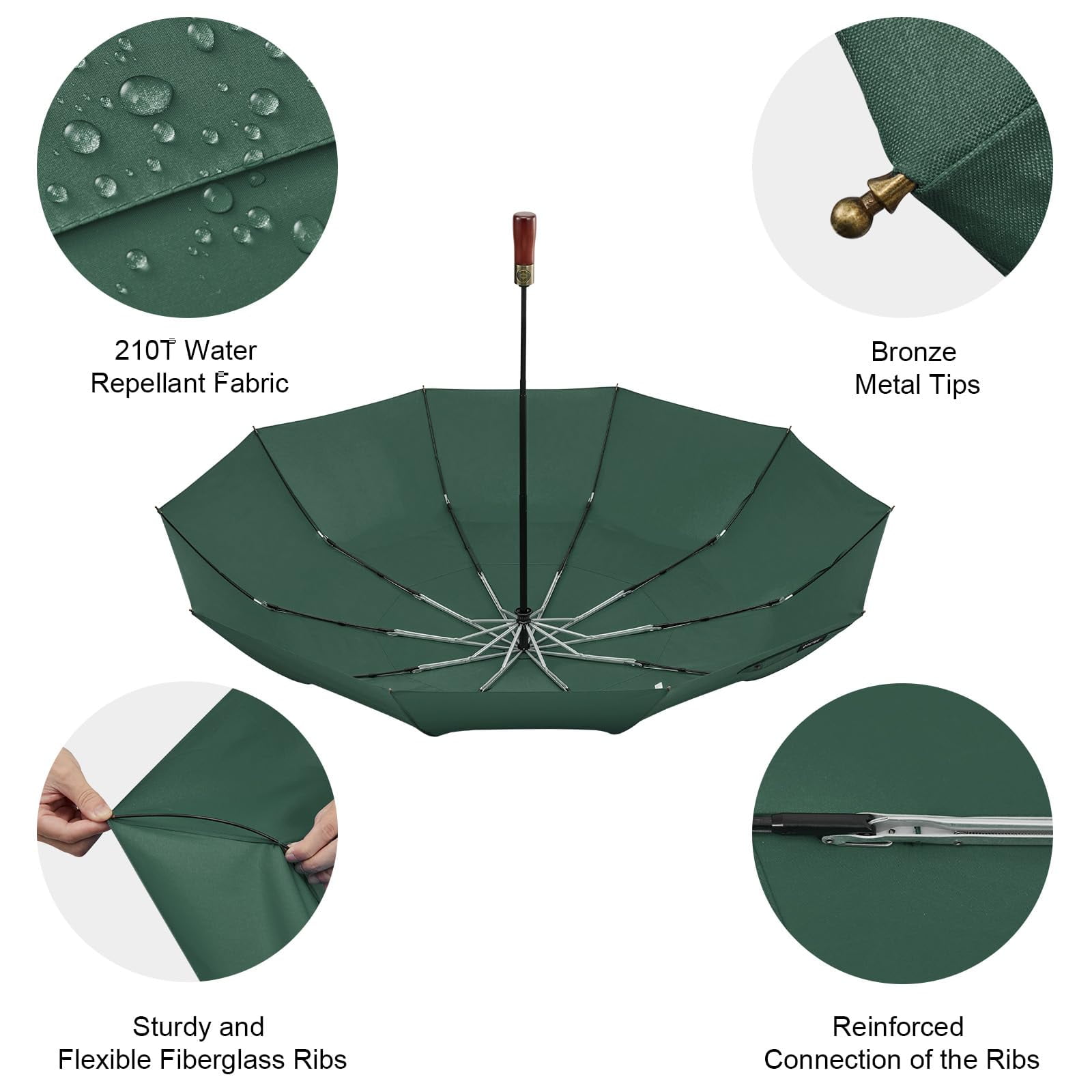 G4Free 54" Large Compact Windproof Golf Umbrella | Auto Open/Close Folding Travel | Reinforced 10-Frame Vented Double Canopy for Men & Women