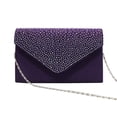 thumbnail image 2 of JoveMarine Women's Elegant Silk Satin Rhinestone Clutch Bag Convertible Shoulder Bag for Evening and Prom Fashion Handbag for Parties and Formal Events Purple, 2 of 7