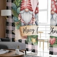 thumbnail image 6 of Pink Christmas Sheer Curtains 108 Inches Long, Xmas Winter Gnomes Black Buffalo Plaid Light Filtering Window Curtains for Living Room, Rod Pocket Voile Sheer Curtain Drapes, 52"Wx108"L, 2 Panels, 6 of 9