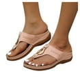 thumbnail image 2 of wedges sandals for women Platform Flat Sandals Two Strap Slide Sandals Open Toe, 2 of 9