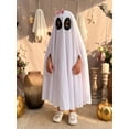 thumbnail image 4 of RUINIXCW Kids Ghost Costume Toddler Baby Girl Halloween Costume Funny Cosplay Outfit Bow White Sheet Ghost Face Cloak Cape, 4 of 10