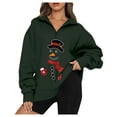 thumbnail image 2 of Pntutb moda mujer Casual estampado solapa cuello manga larga suelta camiseta blusa pulóver tops Pntutb Pntutb-4133, 2 of 6