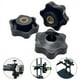 thumbnail image 2 of Paquete de 10 Tuercas de Cabeza de Goma para Apretar A Mano con Forma de Flor de Ciruelo, Tuercas de Mariposa Negras, Tuercas de Mariposa Mecánicas con Forma de Estrella M10, 2 of 5