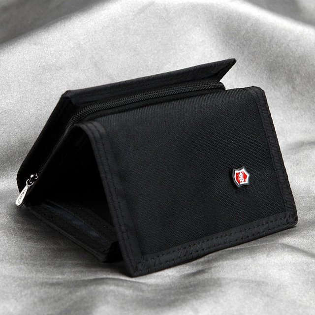Cartera de lona para hombre con cremallera y monedero multifunción clásica Cartera de lona para hombre
