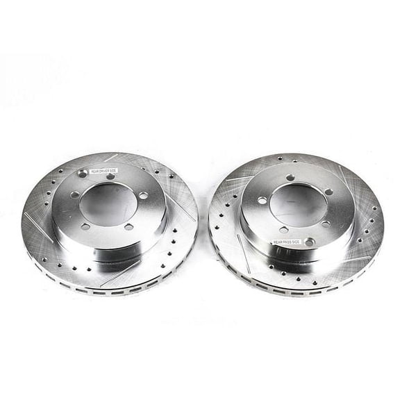 Power Stop Rear Pair of Drilled and Slotted Brake Rotors JBR585XPR