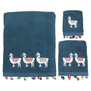 Llamas Animal 3-Piece Bath Towel Set Set by Allure Home Creation, Navy Multi