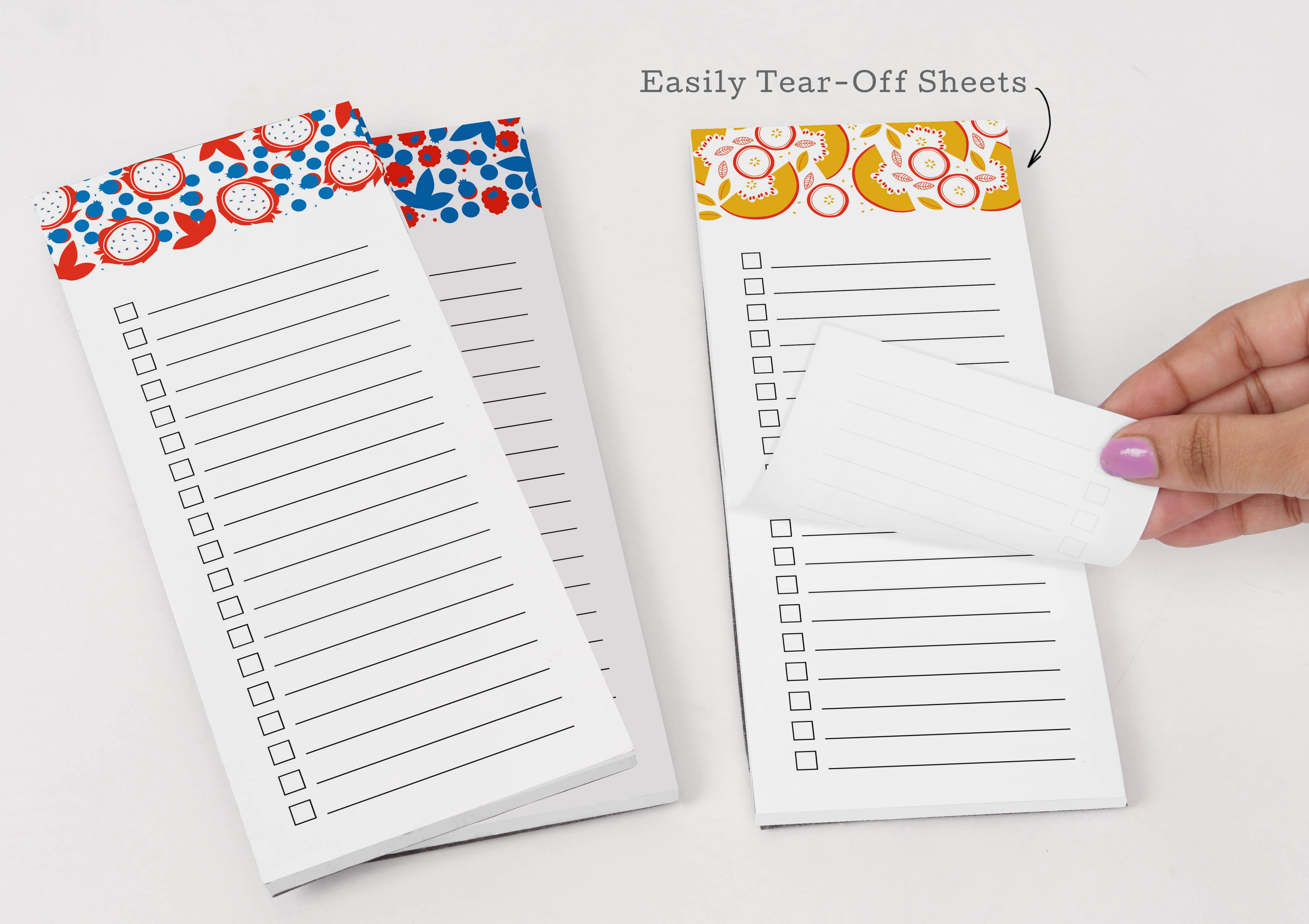Inkdotpot Pack of 3 Magnetic Fridge To-Do List Notepads- Magnetic Memo Pads For Refrigerator-(50 Sheets Each)-GS