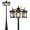 Black, variant on VIANIS Outdoor Lamp Post Light with Outlet 3-Head, Waterproof Outdoor Lamp Post Sconce, Anti-Rust Black Dusk to Dawn Street Light Pole for Garden, House, Doorway, Weather Resistant