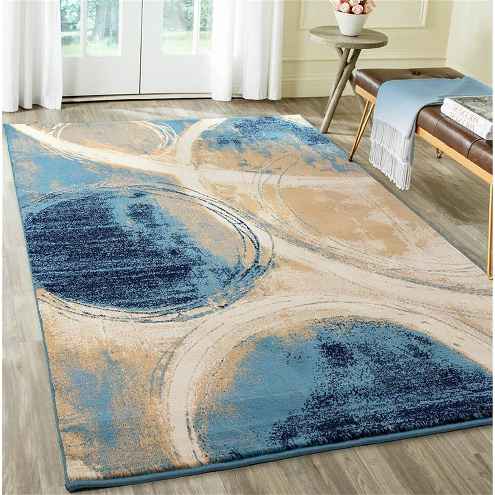 Luxe Weavers Ridgewood Collection Blue 5x7 Abstract Area Rug Walmart