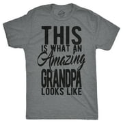 Mens This is What An Amazing Grandpa Looks Lke Tshirt Funny Family Tee For Guys (Dark Heather Grey) - 5XL