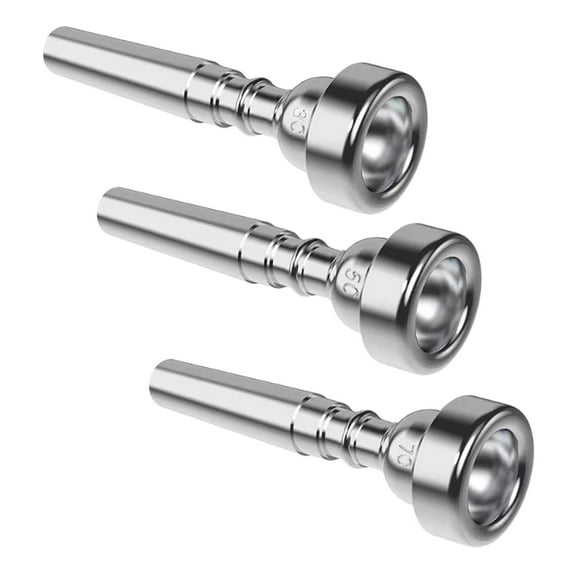 3 Pieces Copper Trumpet Mouthpiece Musical Instruments Replacement Combo 7C 5C 3C Sizes for School Band Performance